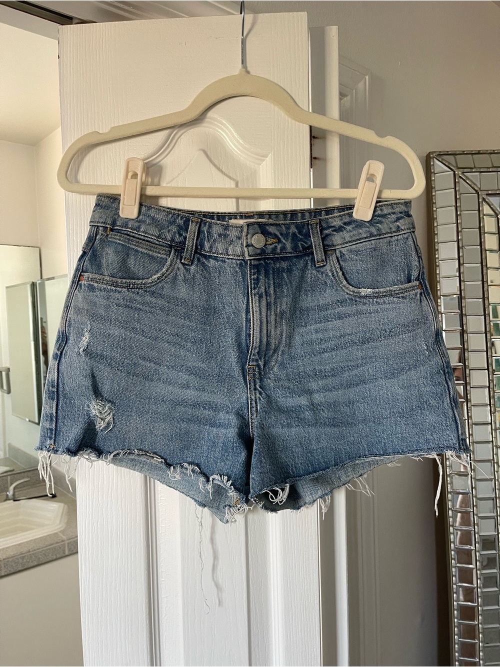 Wrangler Distressed Denim Shorts - Blue